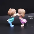 Miniature kissing couple figurines for wedding party favors and cake topper, 5.5cm height - Kissing Couple (Blue and Purple) / 1 Pair (5.5cm)