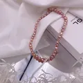 Elegant natural purple baroque pearl necklace with a vintage Korean fashion aesthetic - Purple Baroque Necklace / Light Purple