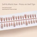 Macro detail shot of 30pcs cat-eye short press-on nails in elegant soft pink hues - Cat Eye Short Style (MY410-T) / 30 Packs