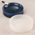 Silikonform für DIY-Aschenbecher aus Kristallharz mit glitzerndem Musterbeispiel - Rund (50-1513-D) / Weiß