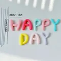 Decorazioni per torte colorate in gomma morbida con lettere 'HAPPY DAY' per feste - Candy Color Happy Day Letters