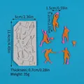 Stampo in silicone calciatore per decorazione torte con peso e dimensioni - Stile Silhouette Calciatore (50-2178-B) / Grigio