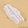 Vue détaillée du moule en silicone soldat casse-noisette avec annotations de taille - Gris