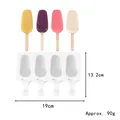 Reusable 4-cavity white silicone popsicle mold for DIY homemade ice cream and fruit bars - Twill Pattern Shape (84048) / 4 Pieces/Pack