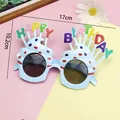 Lustige Happy Birthday Partybrille in Cupcake-Form für Kinder und Erwachsene - Kuchen Stil (yj-191203) / Blau