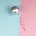 Metallic silver 3cm sphere cake topper decoration with long wire stem for baking - 3cm (1 Piece) / Silver