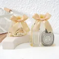 Elegant champagne organza jewelry gift bags with large satin bow and drawstring closure - Bowknot Decoration Style / 11x16cm (10 Pieces/Pack) / Gold