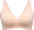 Soutien-gorge sans coutures couleur chair sans armatures avec bords festonnés - S / Hauts / Rose