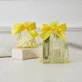 Yellow organza jewelry bag with satin bow drawstring closure for gifts and accessories - Bowknot Mesh Bag / 9x12cm / Yellow