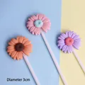 Set of 3 colorful resin daisy flower cake toppers for baking and dessert decoration - Purple Pink Orange Set (3 Pieces)