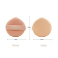 Detailed dimensions and side view of the peach-colored double-sided makeup cushion puff - Dual-Sided Air Cushion Puff / OPP Bag / Orange