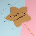 Stervormige kraftpapier Happy Birthday taarttopper voor bakkerijen - Ster Vorm Verjaardag