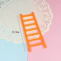 10.5cm orange plastic miniature ladder for cake decoration and baking topper - Ladder Shape / 1 Piece / Orange