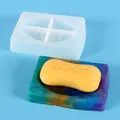 Siliconen mal voor DIY hars zeepbakje met ingebouwde drainagebalken voor waterafvoer - Vierkante Stijl (60-895)