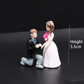 Miniature romantic wedding couple figurines cake topper for marriage gifts and decor - Proposal White Couple