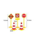 Lot de 5 mini panneaux de signalisation en plastique pour décoration de gâteaux et jouets - Série de Barrages Routiers / Set de 5 pièces