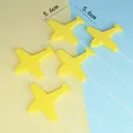 Set de adornos para tarta de avión de espuma de esponja amarilla con medidas de 5,6 cm - Avión / 5 Piezas / Amarillo