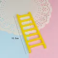 Yellow plastic ladder cake topper decoration for baking, 10.5cm height SKU variant view. - Ladder Shape / 1 Piece / Yellow