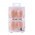 4-pack peach makeup sponge set with slanted edge in clear retail packaging - Set of 4 / Ivory