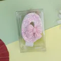 Vela decorativa rosa con purpurina para cumpleaños número 0 con un bonito lazo rosa - Vela de Número Lazo Rosa 0