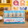 Pack of 5 cute bear-shaped birthday candles for cake decoration in creative party style - Bear Holding Flower Candle / 5 Pieces