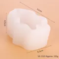 Vue détaillée du moule en silicone 3D en forme d'ours, dimensions 11x6,5x4,5 cm - Blanc 50-1539-D / Blanc dépoli