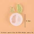 Molde de silicona con forma de hoja para decoración profesional de pasteles y dulces - Estilo de Doble Hoja (50-1378-D) / Blanco