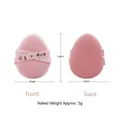 Detail of pink teardrop makeup puff showing dimensions 70mm and weight 5g - Princess Theme Air Cushion Puff / OPP Bag / Pink