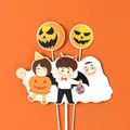 Halloween pumpkin and devil cartoon character cake toppers for birthday party decoration - Halloween Type A Set