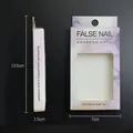 Detailed view of professional false nail packaging box dimensions 13.5 x 7 x 1.5 cm - Purple Marble English Print Box (13.5*7*1.5) / Thickened
