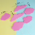 Primer plano de adornos para pasteles de nubes de espuma rosa, de 3,3 cm a 9,2 cm - Nube / Juego de 6 / Rosa