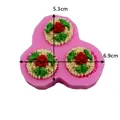 Professional mini daisy flower silicone mold for fondant and chocolate cake decoration - Flower Leaf Mold (50-95) / 6.9cmx5.3cm / Pink