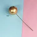 Golden 3cm metallic ball cake topper plugin for stylish party baking decoration - 3CM (Pack of 5) / Gold