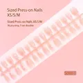 Detailed view of nude press-on nail strip with subtle glitter finish and floral art - Skin Pink Fine Glitter White Flower Elegant Style (S088-T) / 30 Packs