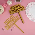 Goldener Acryl Happy Birthday Kuchendeckel mit Maßen für Geburtstagsparty-Dekorationen - Geburtstag C Gold Stil