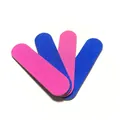 Close-up of mini double-sided pink and blue nail files with coarse grit texture. - Double-sided (Nail File) / Pale Blue