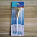 Vela dorada número 7 para tartas de cumpleaños en su embalaje blíster original - Número 7 / Dorado