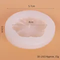 Detailed view of translucent sunflower silicone mold for resin jewelry with dimension markings - White