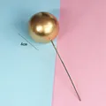 Decorative golden ball cake topper pick 4cm diameter for party baking and dessert styling - 4cm (Pack of 5) / Gold