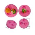 Pink silicone daisy flower mold for fondant and chocolate cake decoration, size 5.4cm - Three-Hole Flower (50-96) / 5.4cm / Pink