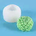 Professionele 3D garenbal siliconen mal voor handgemaakte kaarsen en decoratieve zeepjes - Gebreide Bol Wol Stijl (50-2663) / Wit