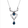 Gothic Spinne Halskette mit dunkelblauen Wassertropfen Edelsteinen für Halloween Kostüme - Spinnen-Halskette (17#) / Blau