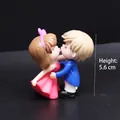Sweet kissing couple cake topper figurine wedding souvenir ornament, 5.6cm height measurement - Hugging Couple (Blue and Pink)
