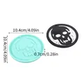 Halloween skull silicone mold for DIY resin pendants, 10.4cm diameter for crafts - Round Skeleton Mold - Light Blue (60-978-C)