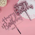 Roségold Spiegel Acryl Happy Birthday Kuchendeko Aufsatz 10er Set, Größe 12cm x 8cm - Geburtstag D Roségold Stil