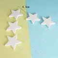 Cinco adornos para tartas con forma de estrella de espuma blanca de 4,3 cm de diámetro - Estrella / 5 Piezas / Blanco