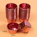 Lot de 50 caissettes à cupcakes en papier métallique or rose de qualité alimentaire - K1001#C / 50 Pièces / Or rose
