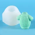 DIY siliconen mal in de vorm van een 3D gebreide trui voor kaarsen en harsambachten - Kleine Trui Stijl (50-2665) / Wit