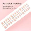 Set van 30 kleurrijke Franse press-on nagels in de maten XS/S/M voor DIY manicure - S167-T