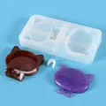 Set de moldes de silicona para espejo de maquillaje con forma de gato en resina DIY - Gato (60-899) / Molde para Espejo Compacto